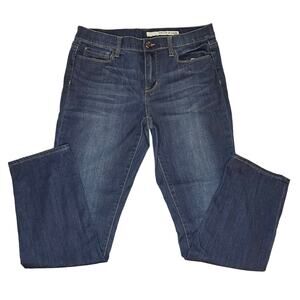 DKNY Jeans Size 8 / 30 Straight Leg Mid Rise Cropped Dark Wash Blue Denim